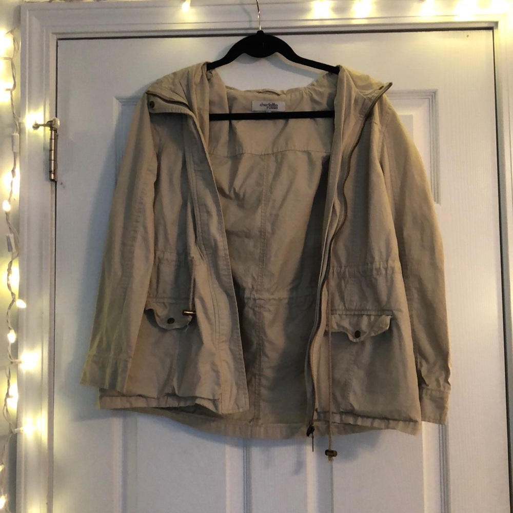 Tan Hooded Lightweight Jacket